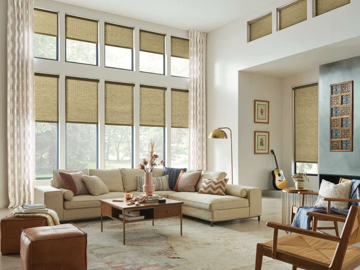 Roller shades use a rolling mechanism to raise or lower a flat piece of fabric.